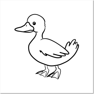 Stick figure duck Posters and Art